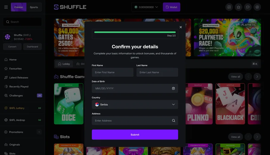 Identity form blocking access to the cashier